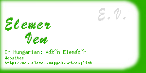 elemer ven business card